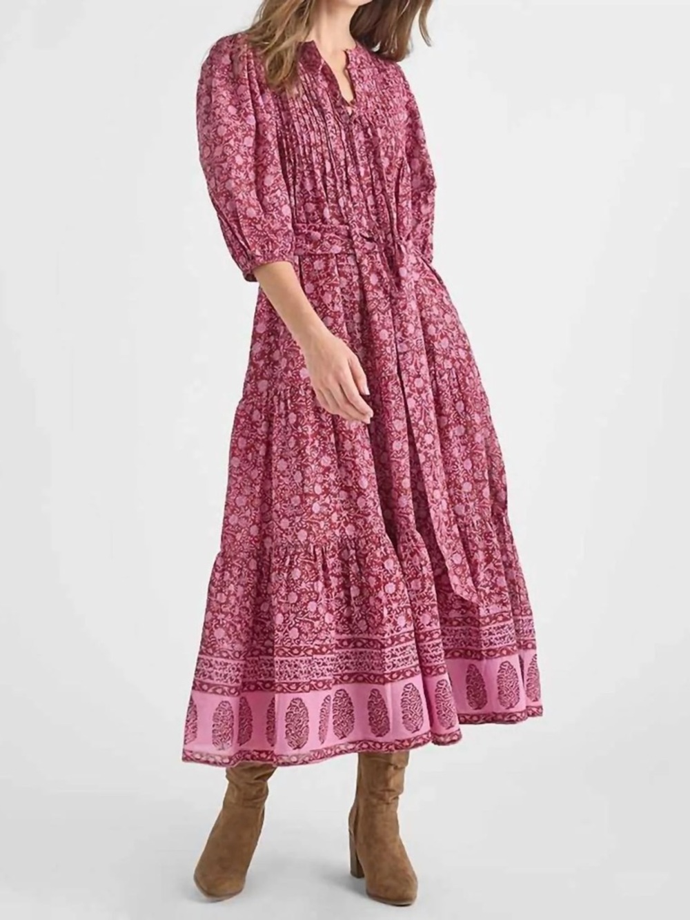 PINK CHICKEN Pintuck Indira Dress